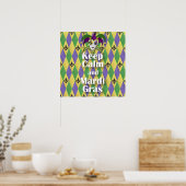 Jester Mask Keep Calm en Mardi Gras Poster (Keuken)