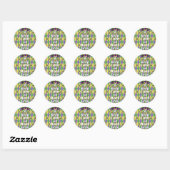 Jester Mask Keep Calm en Mardi Gras Ronde Sticker (Vel)