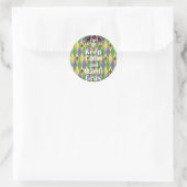 Jester Mask Keep Calm en Mardi Gras Ronde Sticker (Tas)