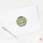 Jester Mask Keep Calm en Mardi Gras Ronde Sticker (Envelop)