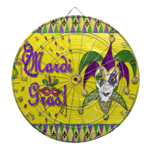 Jester Mask Mardi Gras Harlequin Dartbord (Voorkant)