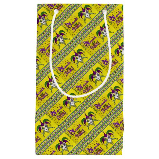 Jester Mask Mardi Gras Harlequin Klein Cadeauzakje (Voorkant)