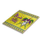 Jester Mask Mardi Gras Harlequin Tegeltje (Zijkant)