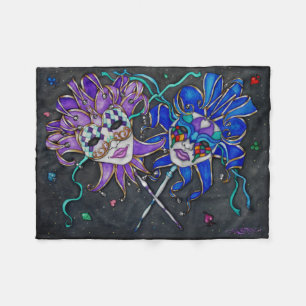 Jester-maskers voor comedy/tragedie fleece deken