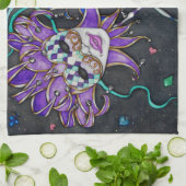 Jester-maskers voor comedy/tragedie theedoek (Gevouwen)