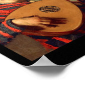Jester met een Lute Poster Canvas Print (Hoek)