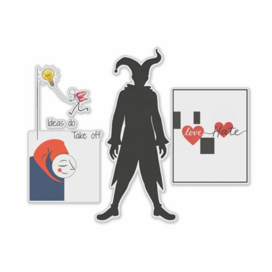 Jester Patch Sticker (Voorkant)