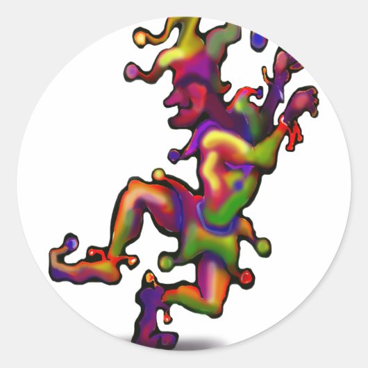 Jester Ronde Sticker (Voorkant)