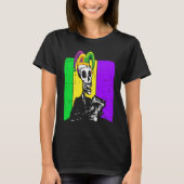 Jester Skeleton Reading Book Mardi Gras Reader Boo T-shirt (Voorkant)