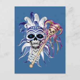 Jester Skull Briefkaart