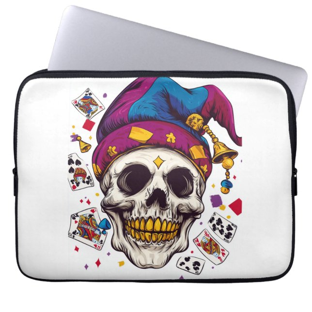 Jester Skull Trickster Laptop Sleeve (Voorkant)