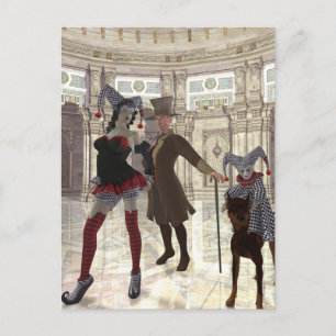 Jesters in kostuum briefkaart