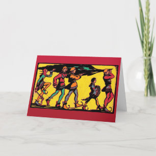 Jesters met een kerstboom feestdagen kaart