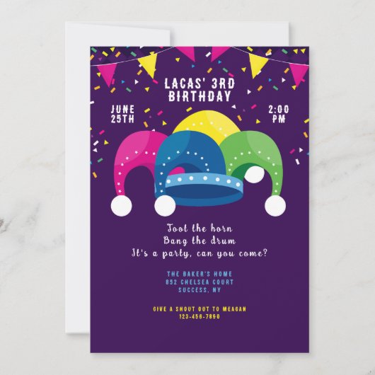 Jester's Pet Invitation Kaart (Voorkant)