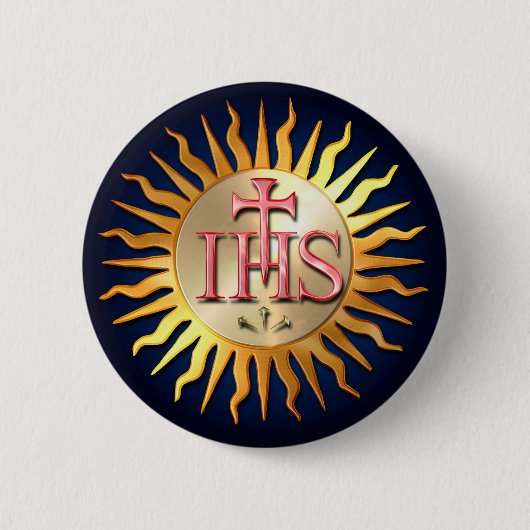 Jesuit Seal Ronde Button 5,7 Cm (Voorkant)