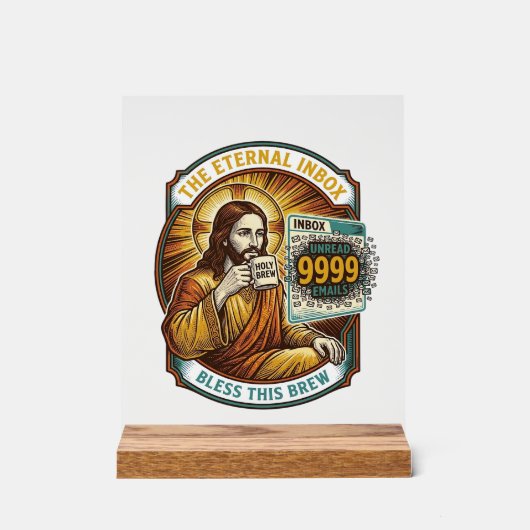 Jésus 9999 Emails Non Lus Boîte de Réception Zéro (Recto)