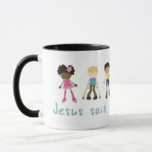 "Jésus a dit l'amour chacun" tasse (Gauche)