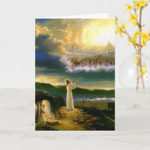 Jésus à la carte de voeux de la porte du ciel (Fleur jaune)