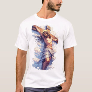 Jesus aan het Kruis Christelijk Heren T-shirt