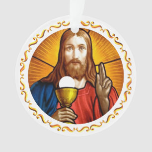 Jesus Afbeelding met Gouden Lijst Ornament