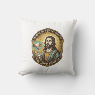 Jesus Afkeurknop Sociale Media Hater Troll Humor Kussen