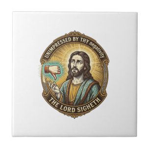 Jesus Afkeurknop Sociale Media Hater Troll Humor Tegeltje