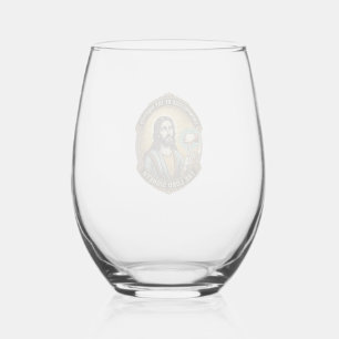 Jesus Afkeurknop Sociale Media Hater Troll Humor Wijnglas Zonder Voet