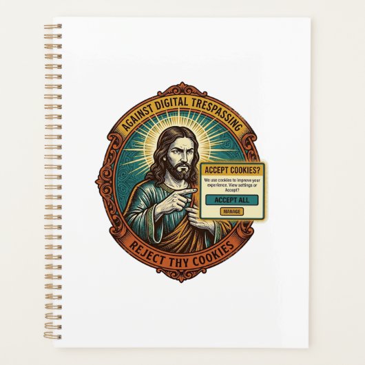 Jésus Agacant Accepter les Cookies Pop Up Internet (Devant)