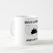 JÉSUS AIME MOI ET MA tasse de VÉLO (Devant gauche)