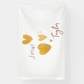 Jésus aime Nom Personnalisé Bannière Signer modern (Verticale)