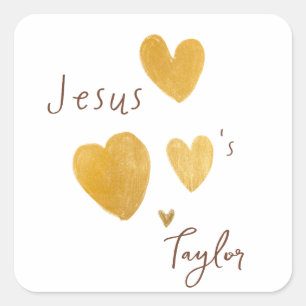 Jésus aime Nom Personnalisé Stickers & Étiquette m