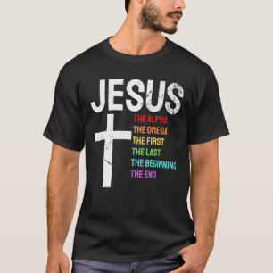 Jesus Alpha Omega eerste laatste begin laatste Chr T-shirt