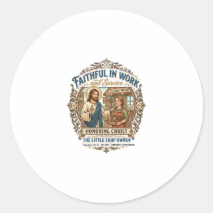 Jesus Ambachtsverkoper Etsy Maker T-shirt Op geloo Ronde Sticker