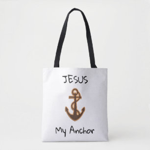 Jesus Anchor Shoulder Canvas tas