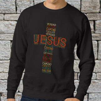 Jesus and Faith Cross Mannen Christelijk Spaans Trui