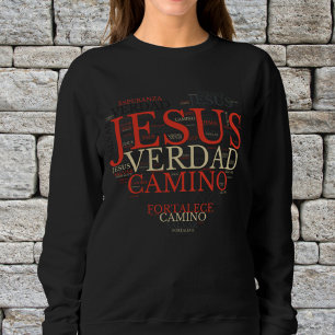 Jesus and Faith Heart Christelijk Spaans voor vrou Trui