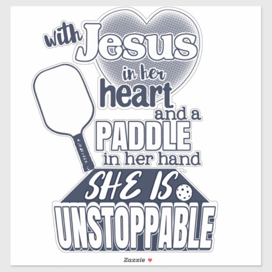 Jesus and Pickleball Womens Quote Sticker (Vel)