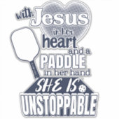 Jesus and Pickleball Womens Quote Sticker (Voorkant)