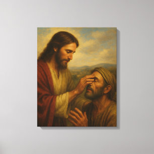 Jesus and the Blind Man™ LDS Muurschildersdoek Canvas Afdruk