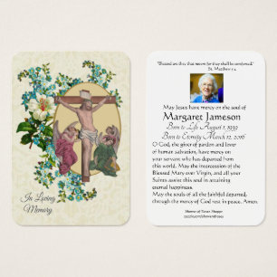 Jesus Angels catholique Funeral Memorial Carte Sai