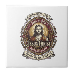Jesus Antiek Erfstuk Grafische T-shirt Christelijk Tegeltje