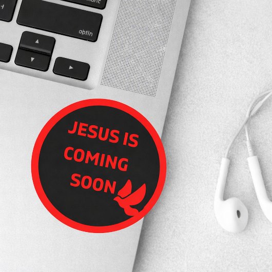 Jésus arrive bientôt _colombe rouge Autocollant