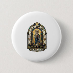 Jesus Art Deco Evangelie Jezus Art Deco Christelij Ronde Button 5,7 Cm