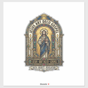 Jesus Art Deco Evangelie Jezus Art Deco Christelij Sticker