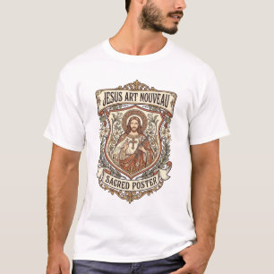 Jesus Art Nouveau Heilige Poster Jesus Art Nouveau T-shirt