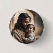 Jesus Art Ronde Button 3,2 Cm (Voorkant)