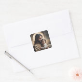 Jesus Art Vierkante Sticker (Envelop)
