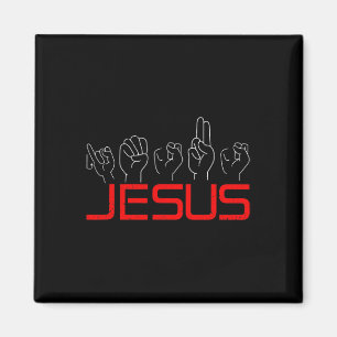 Jesus ASL Amerikaanse gebarentaal Christelijke dov Magneet