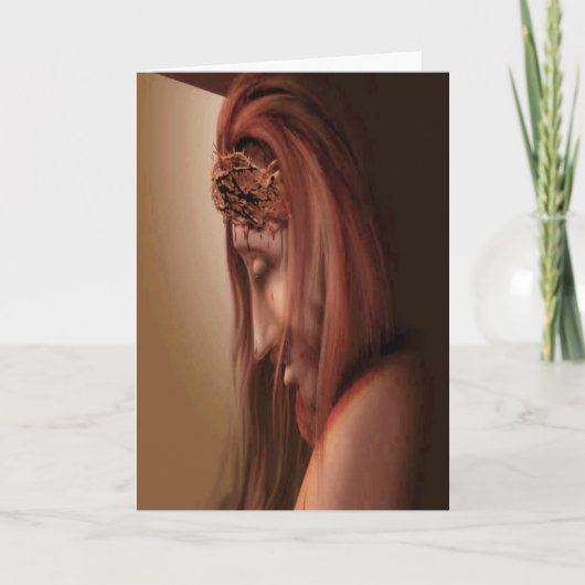 Jésus avec la carte de voeux des épines 2 (Devant)