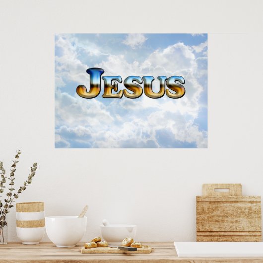 Jésus avec les nuages - Poster (Cuisine)